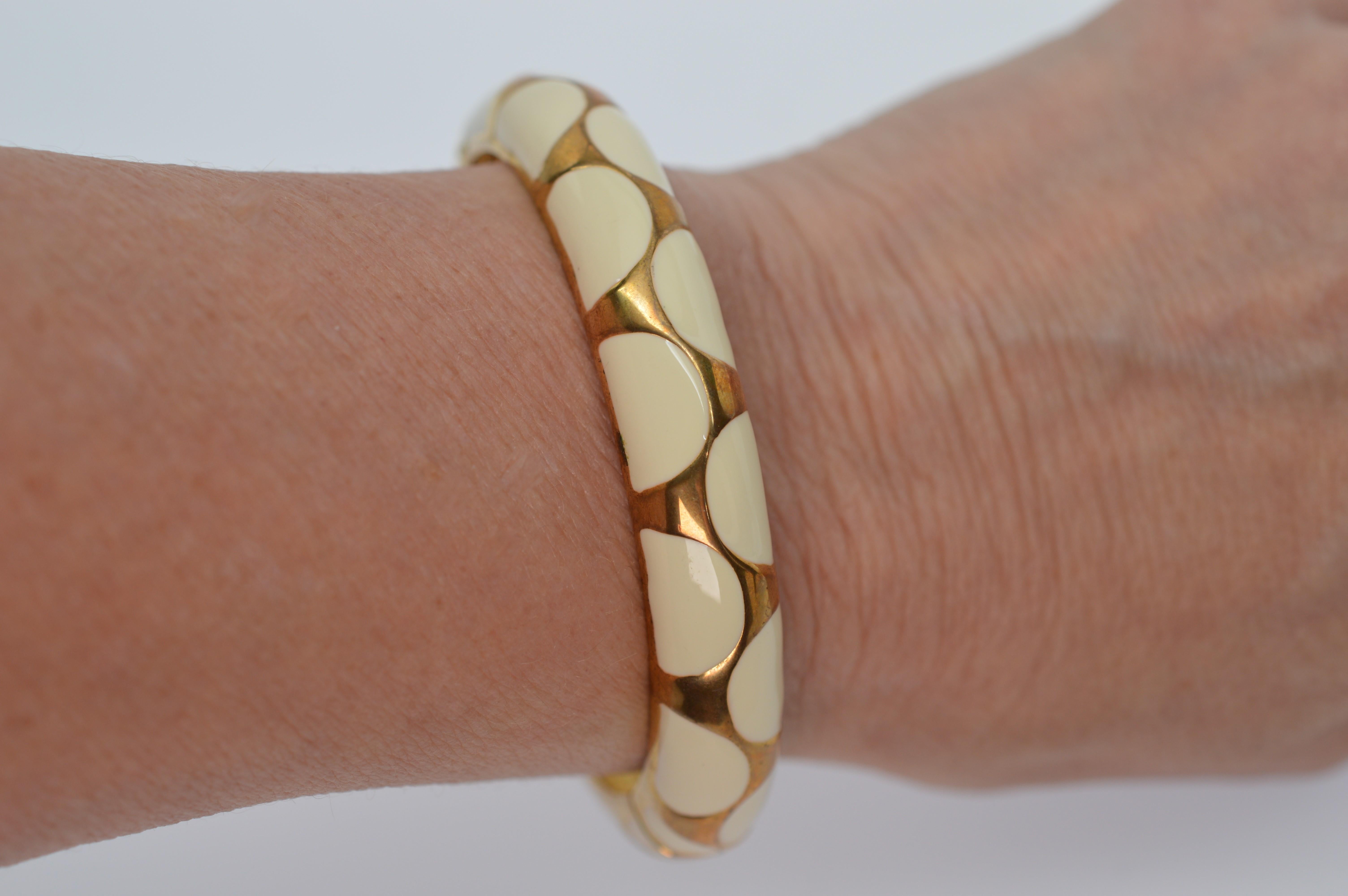 1960s Faux Gold and Enamel Cuff Bracelets 3