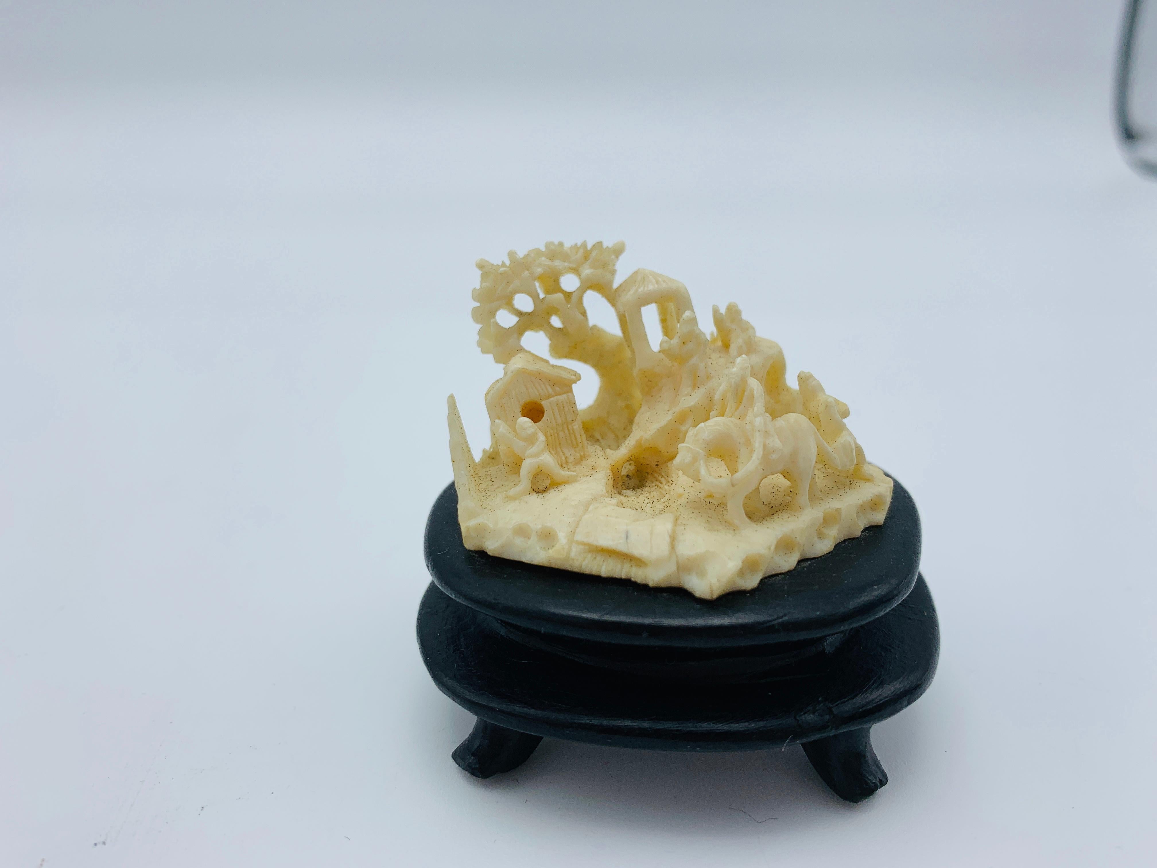 1960s Faux Ivory Ornate Scenery Sculptures, Set of 9 For Sale 5