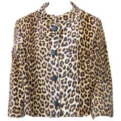 Vintage 1960s Faux Leopard Cropped Jacket