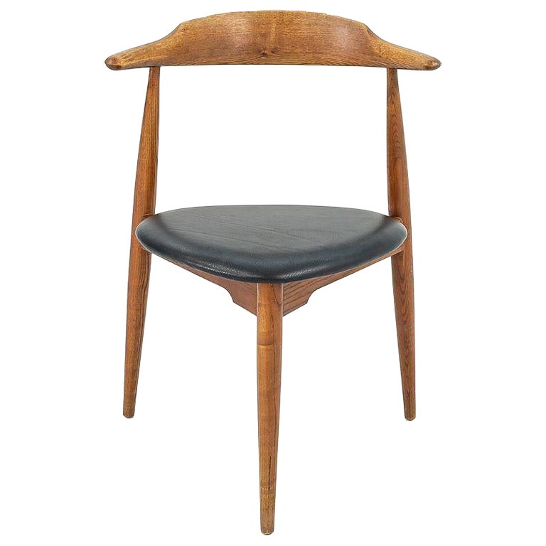 1960s FH4104 Heart Chair von Hans Wegner für Fritz Hansen in Eiche mit Ledersitz