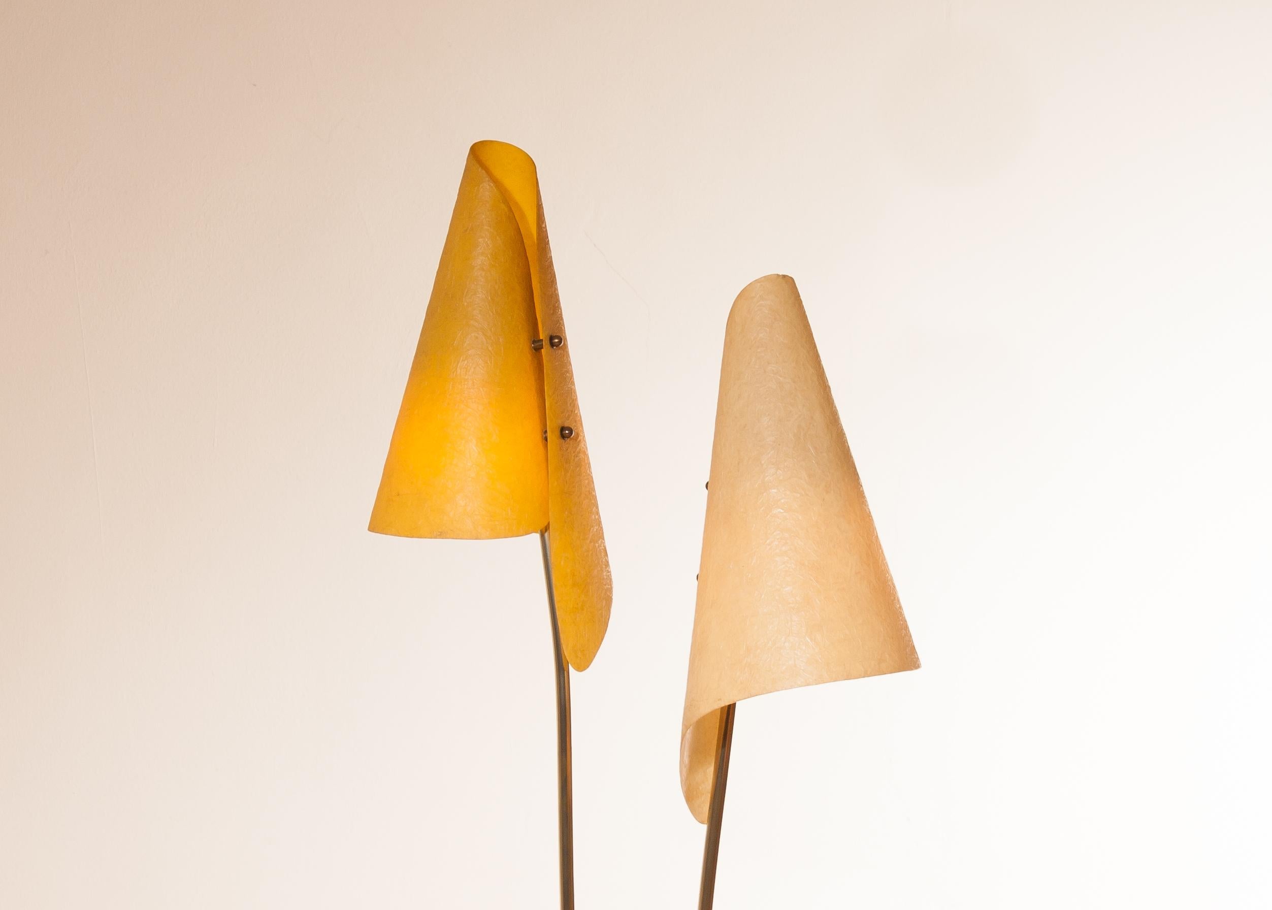 1960s, Fiberglass Two Shades Floor Lamp, Germany In Excellent Condition In Silvolde, Gelderland