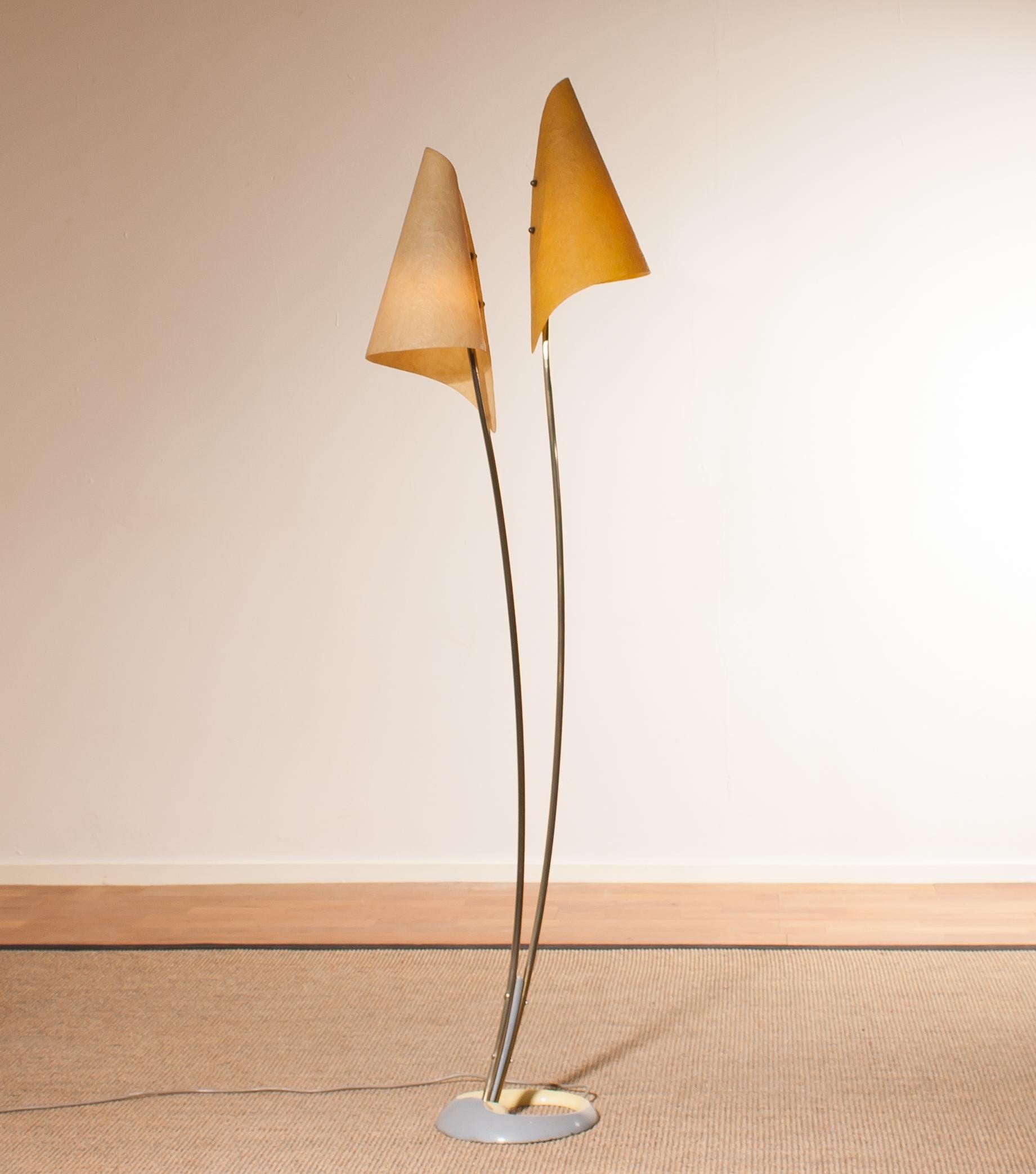 1960s, Fiberglass Two Shades Floor Lamp, Germany 1