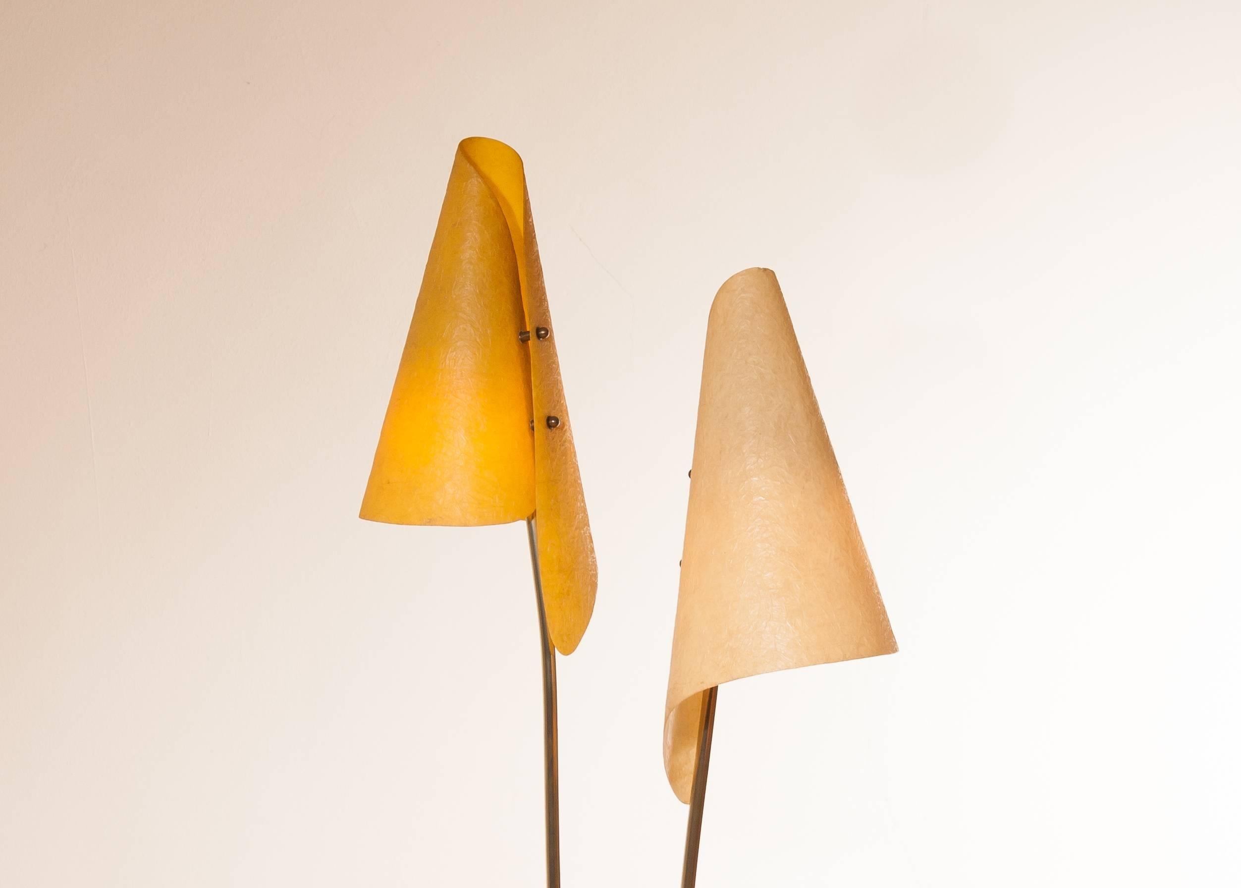 1960s, Fibreglass Two Shades Floor Lamp, Germany In Excellent Condition In Silvolde, Gelderland