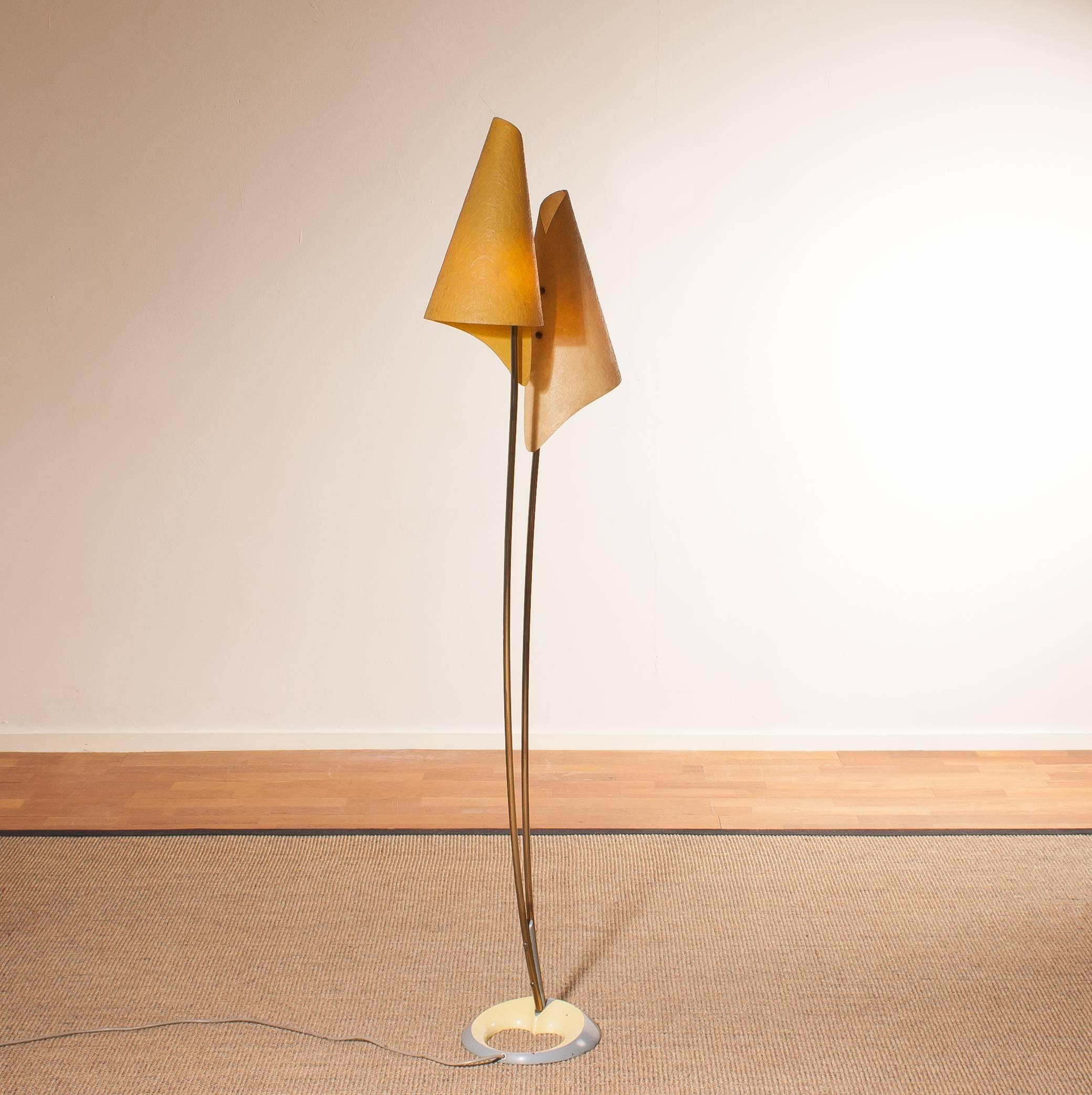 Metal 1960s, Fibreglass Two Shades Floor Lamp, Germany