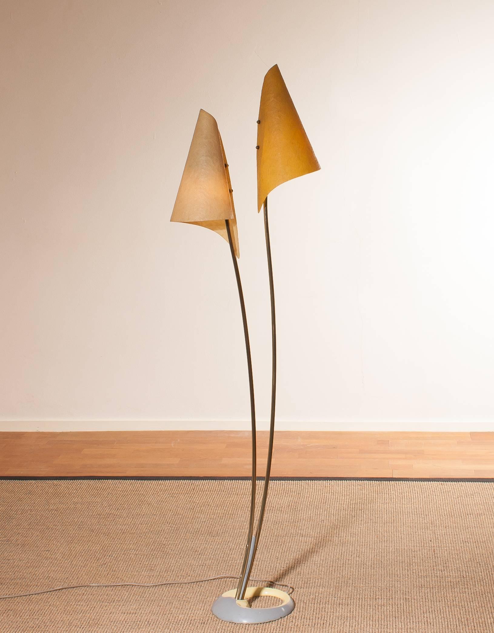 1960s, Fibreglass Two Shades Floor Lamp, Germany 1