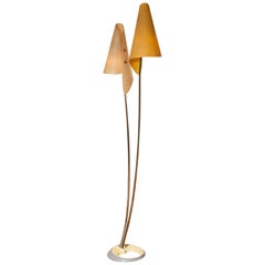 1960s, Fibreglass Two Shades Floor Lamp, Germany