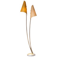 Vintage 1960s, Fibreglass Two Shades Floor Lamp, Germany