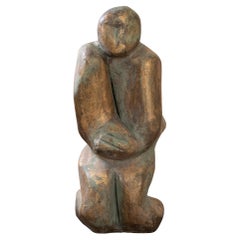 1960
s Figurative Gypsum Sculpture Signed PC