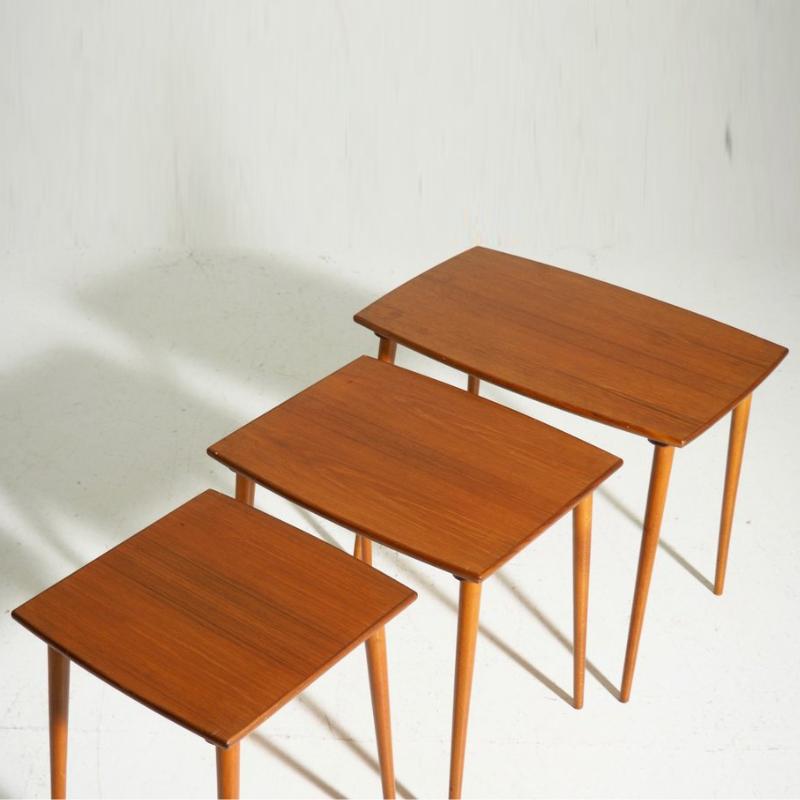 Mid-Century Modern 1960s Fine Nest of Tables in Teakwood, Danish Architect For Sale