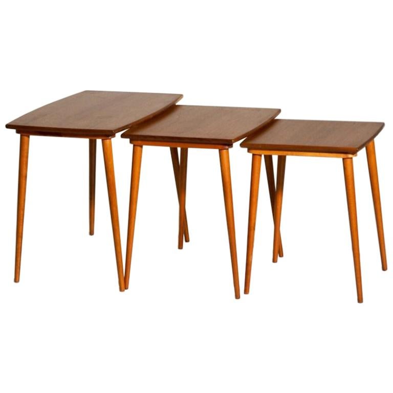 1960s Fine Nest of Tables in Teakwood, Danish Architect For Sale