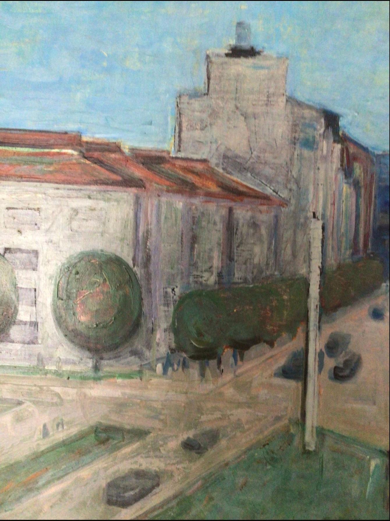 Finish Öl auf Leinwand Gemälde Ansicht von Tampere Finnland, 1960er Jahre (Moderne der Mitte des Jahrhunderts) im Angebot