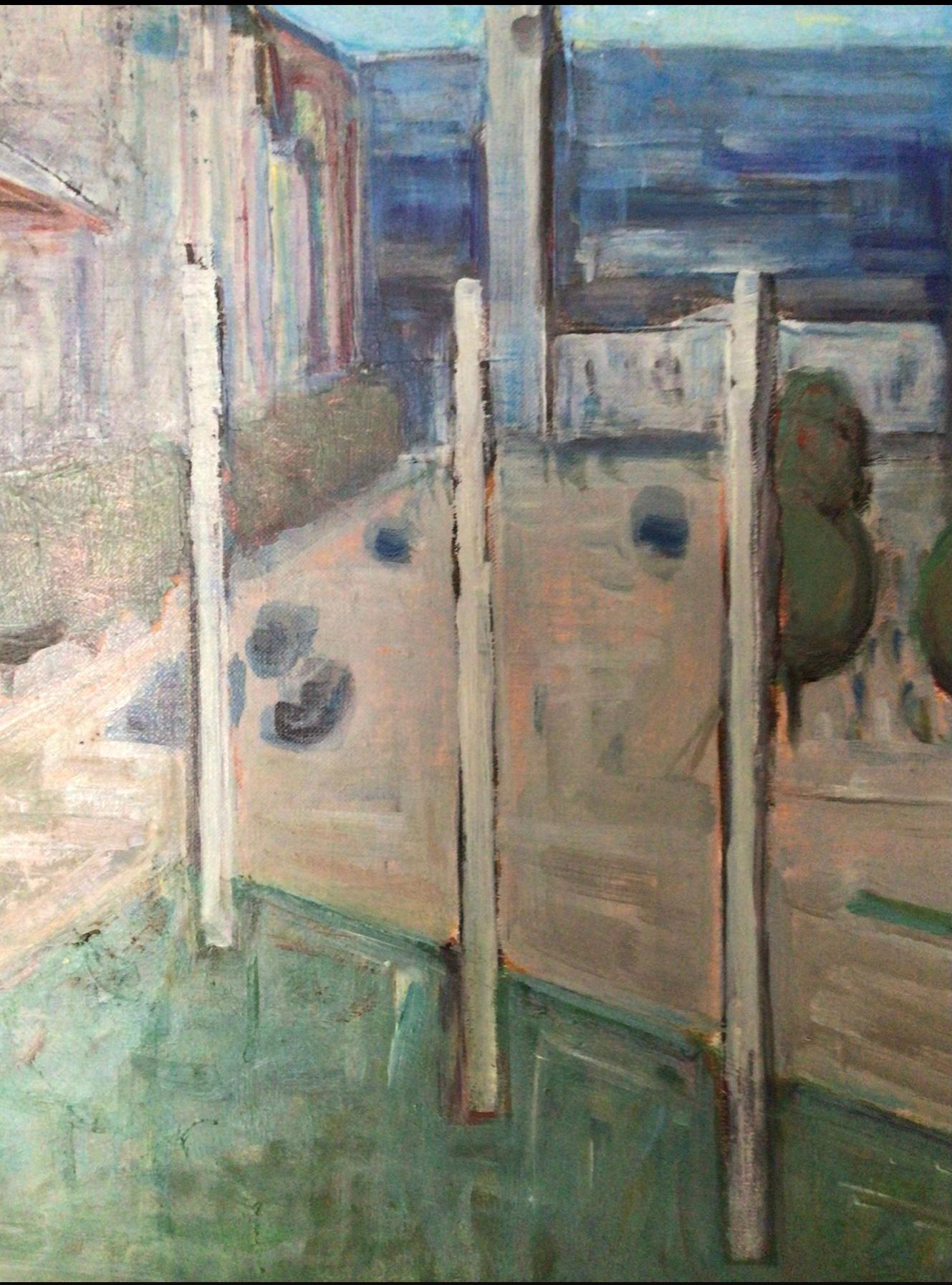 Finish Öl auf Leinwand Gemälde Ansicht von Tampere Finnland, 1960er Jahre (Geölt) im Angebot