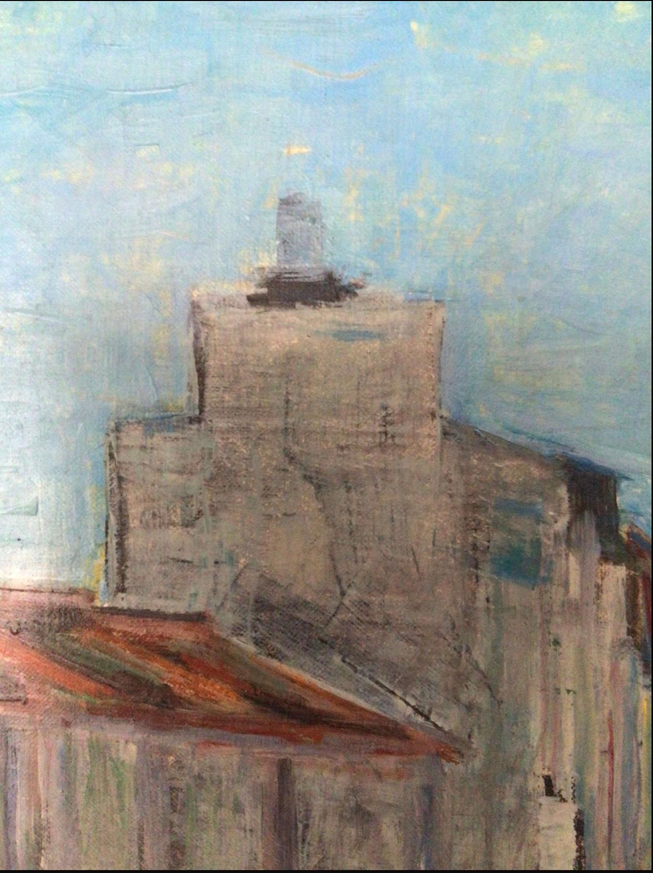 Finish Öl auf Leinwand Gemälde Ansicht von Tampere Finnland, 1960er Jahre (Mitte des 20. Jahrhunderts) im Angebot