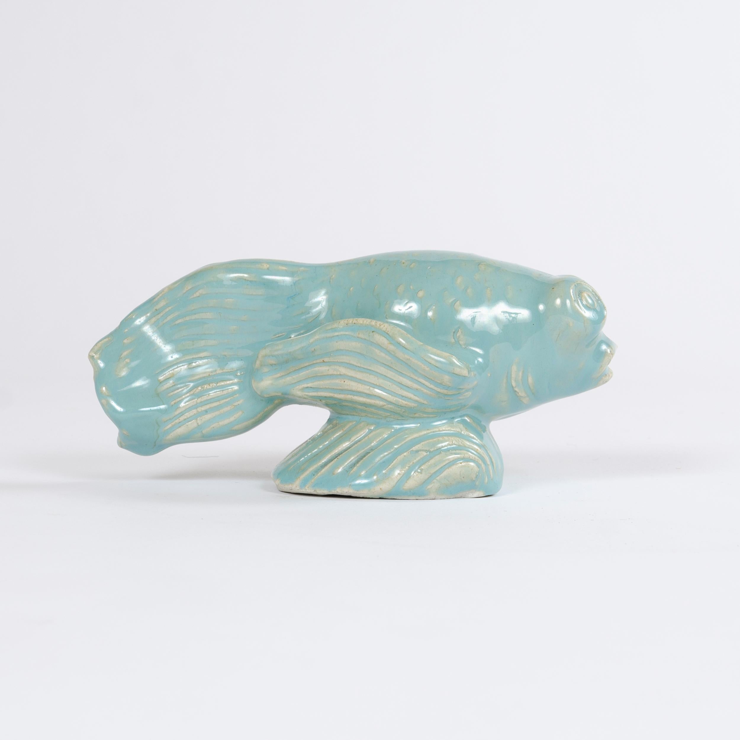 Finnische Betta-Fisch-Skulptur aus den 1960er Jahren von Michael Schilkin für Arabia (Glasiert) im Angebot