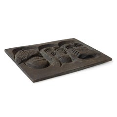 1960s Finnish Cast Iron Plaque by Michael Schilikin for Arabia