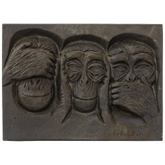 1960s Finnish Cast Iron Plaque by Michael Schilikin for Arabia