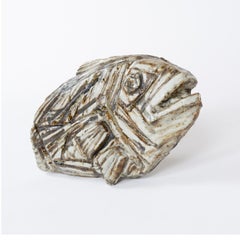 Fossilisierte Fischskulptur von Taisto Kaasinen für Arabia