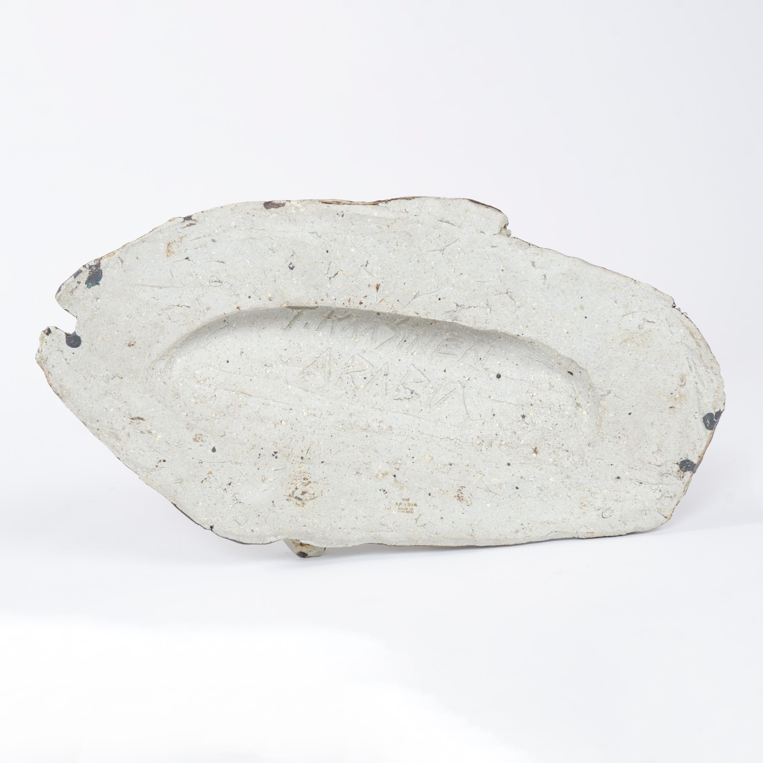 1960s Finnish Fossilized Fish Sculpture by Taisto Kaasinen for Arabia In Good Condition For Sale In Sagaponack, NY