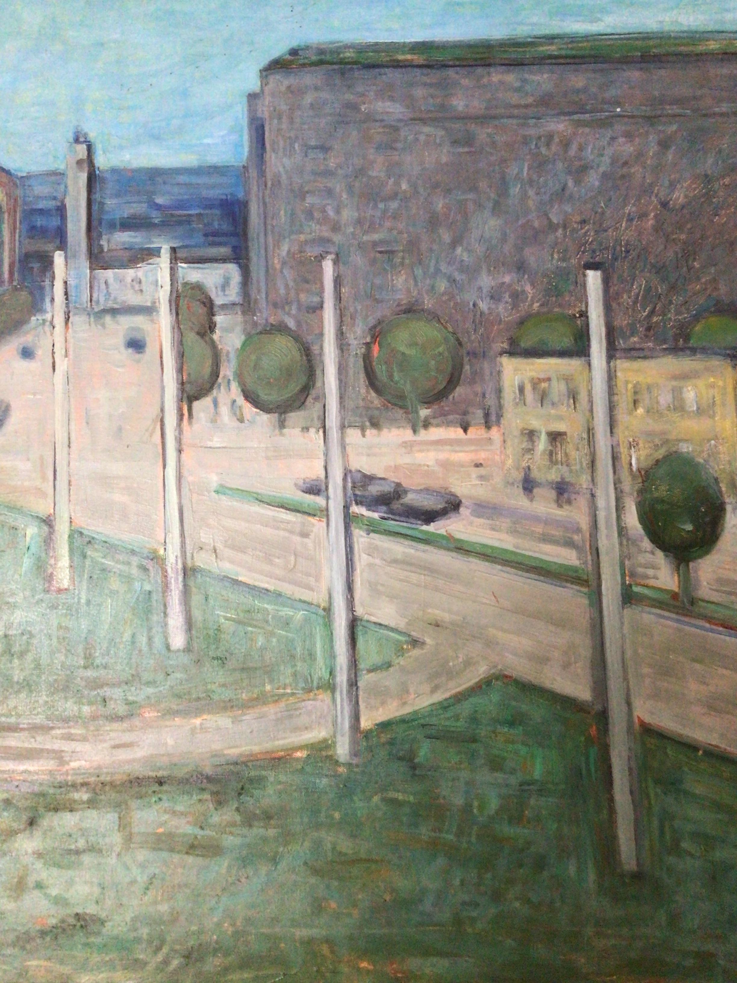 1960s Finnish Oil on Canvas Painting view of Tampere Finland - Reino Viirilä  4