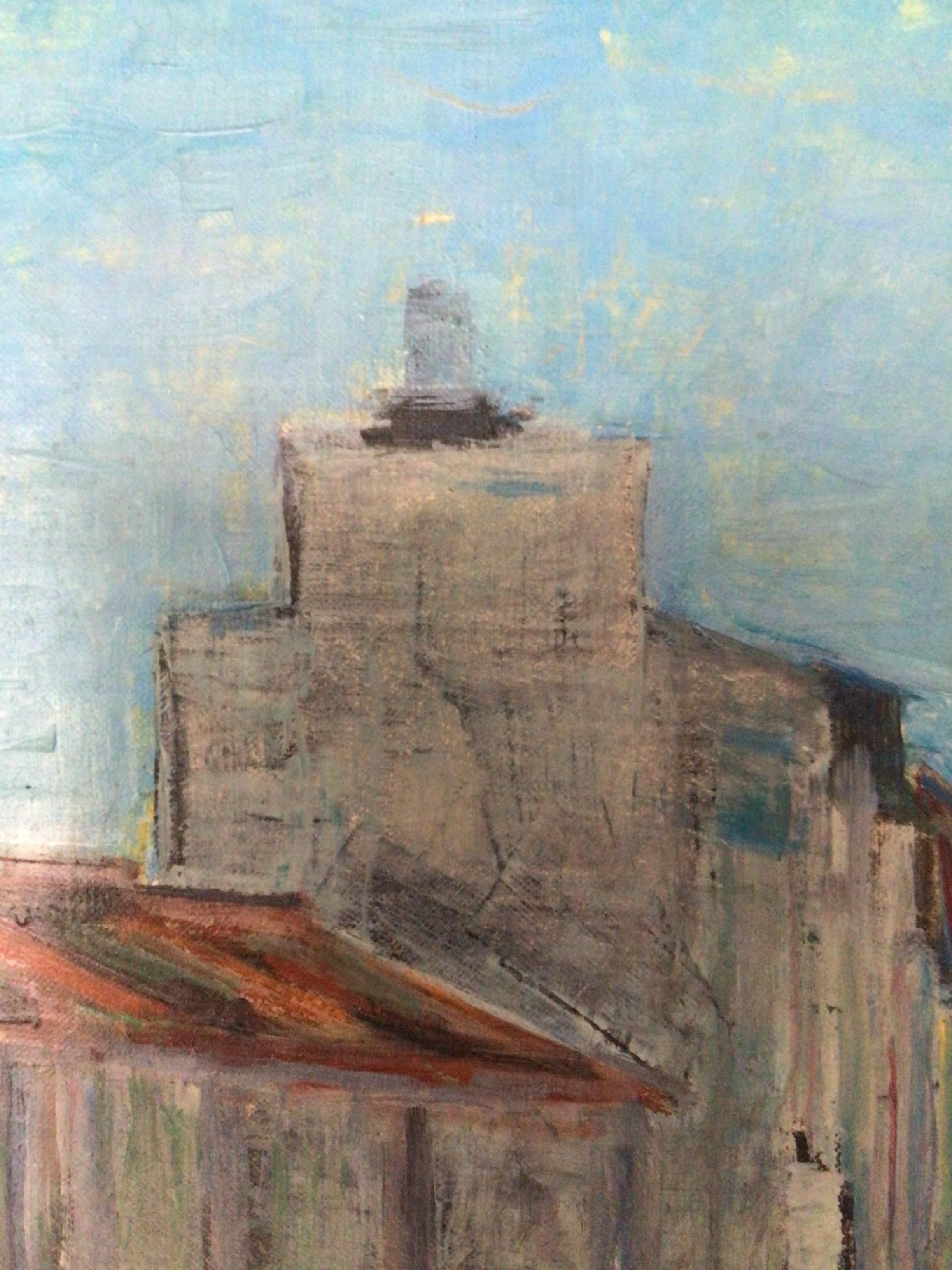 Mid-20th Century 1960s Finnish Oil on Canvas Painting view of Tampere Finland - Reino Viirilä 