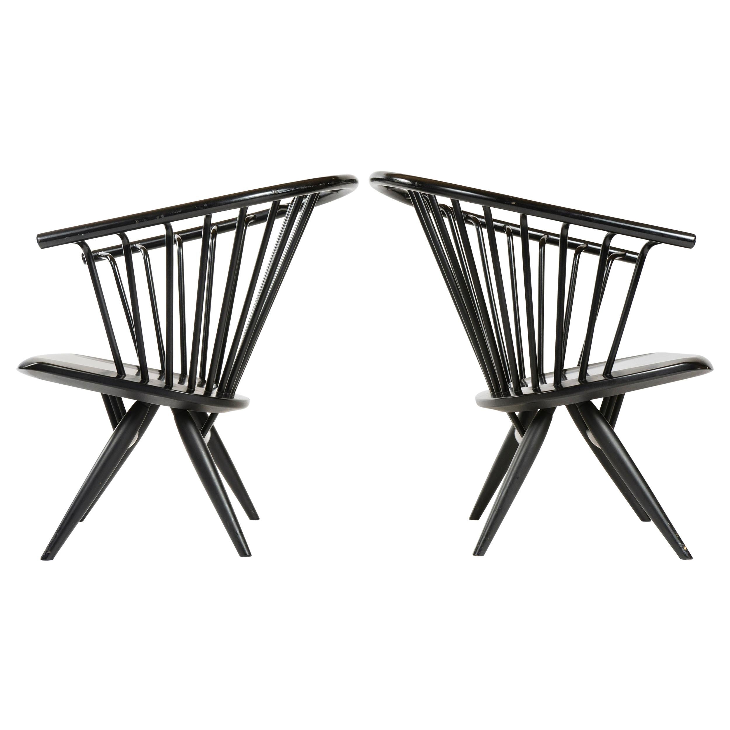 1960s Finnish Pair of Crinolette Lounge Chairs by Ilmari Tapiovaara for Asko