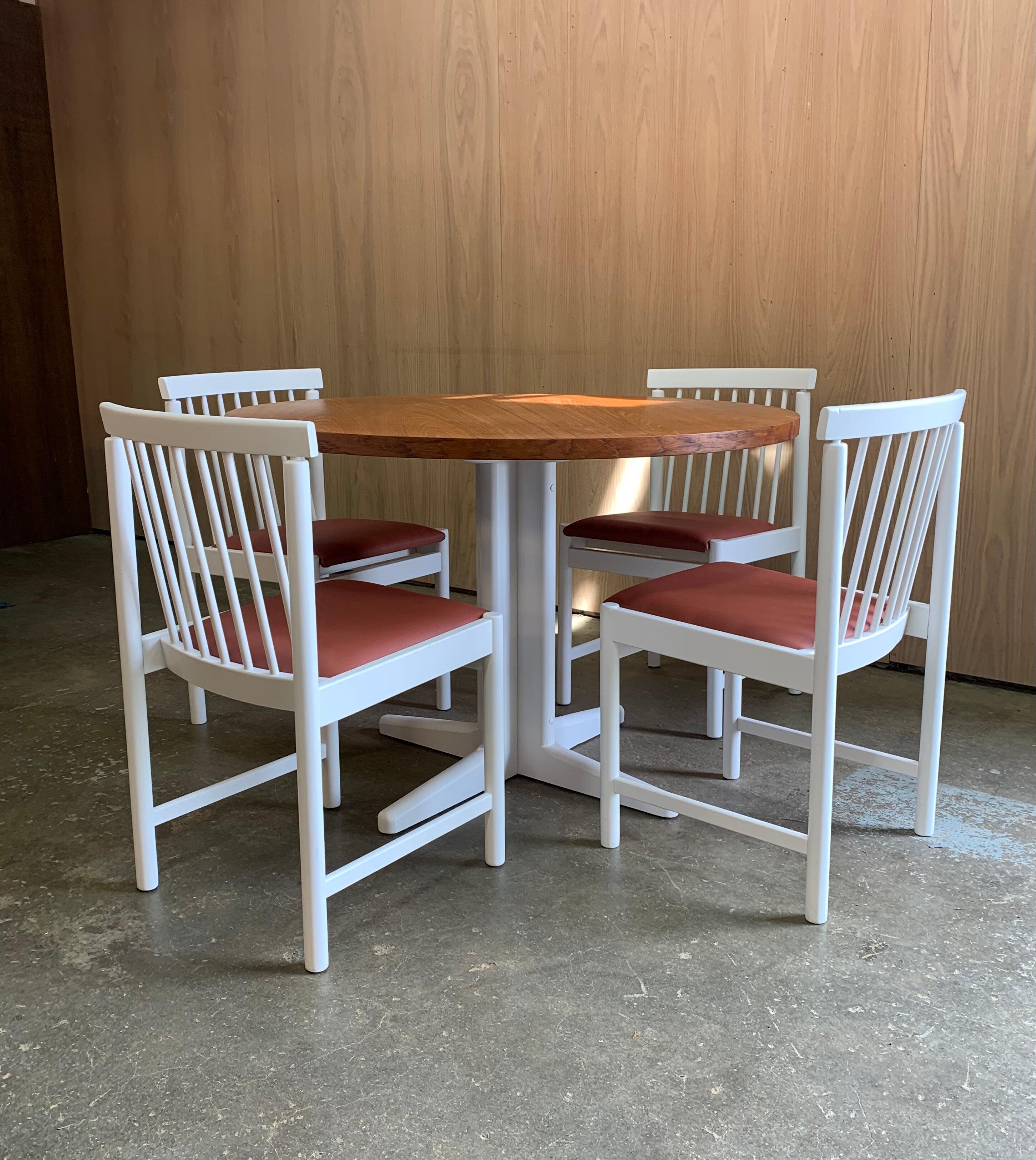 1960s Finnish Teak and Lacquer Dining Set - Table, Benches and Chairs For Sale 5
