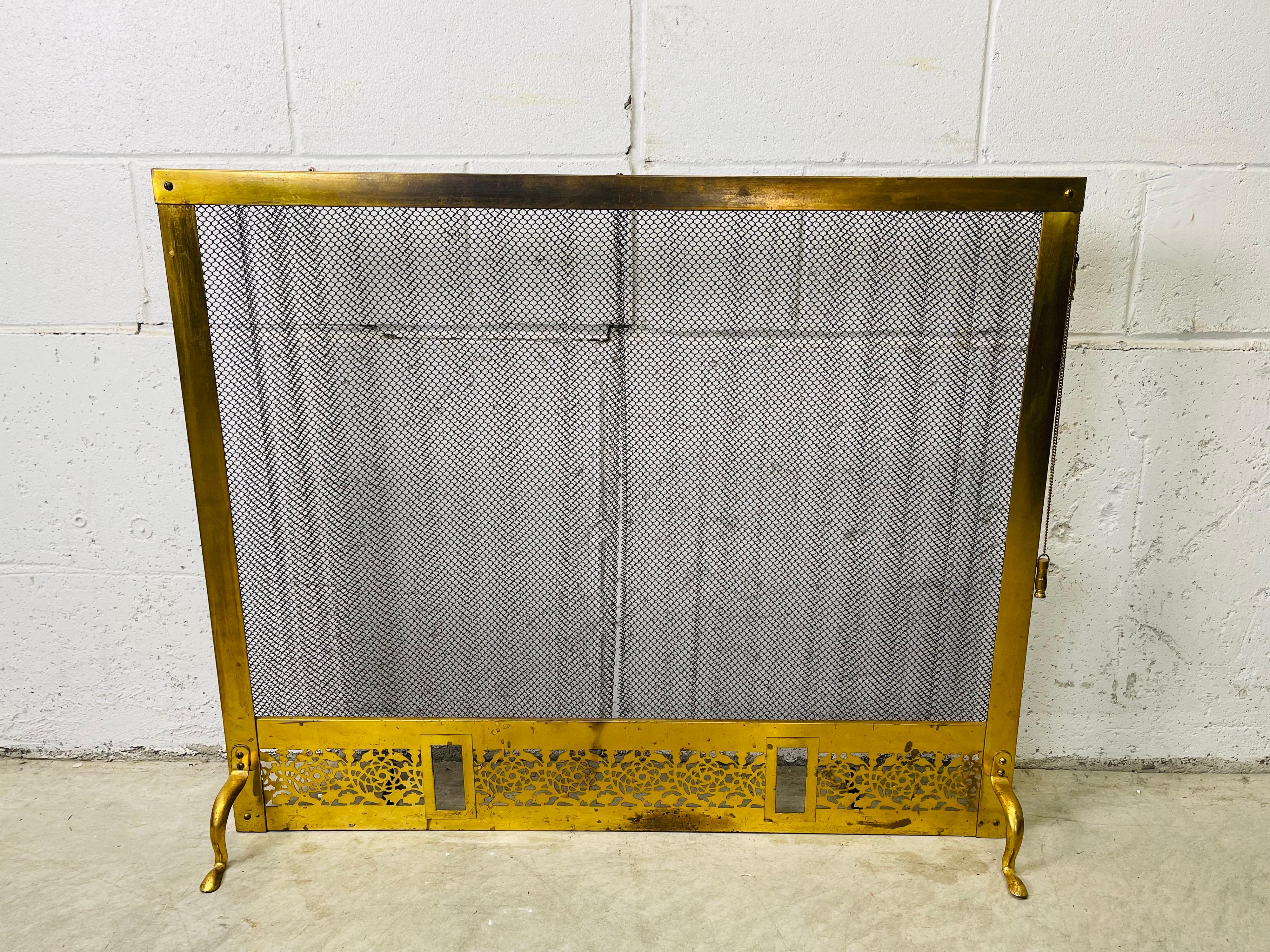 sliding fireplace screen