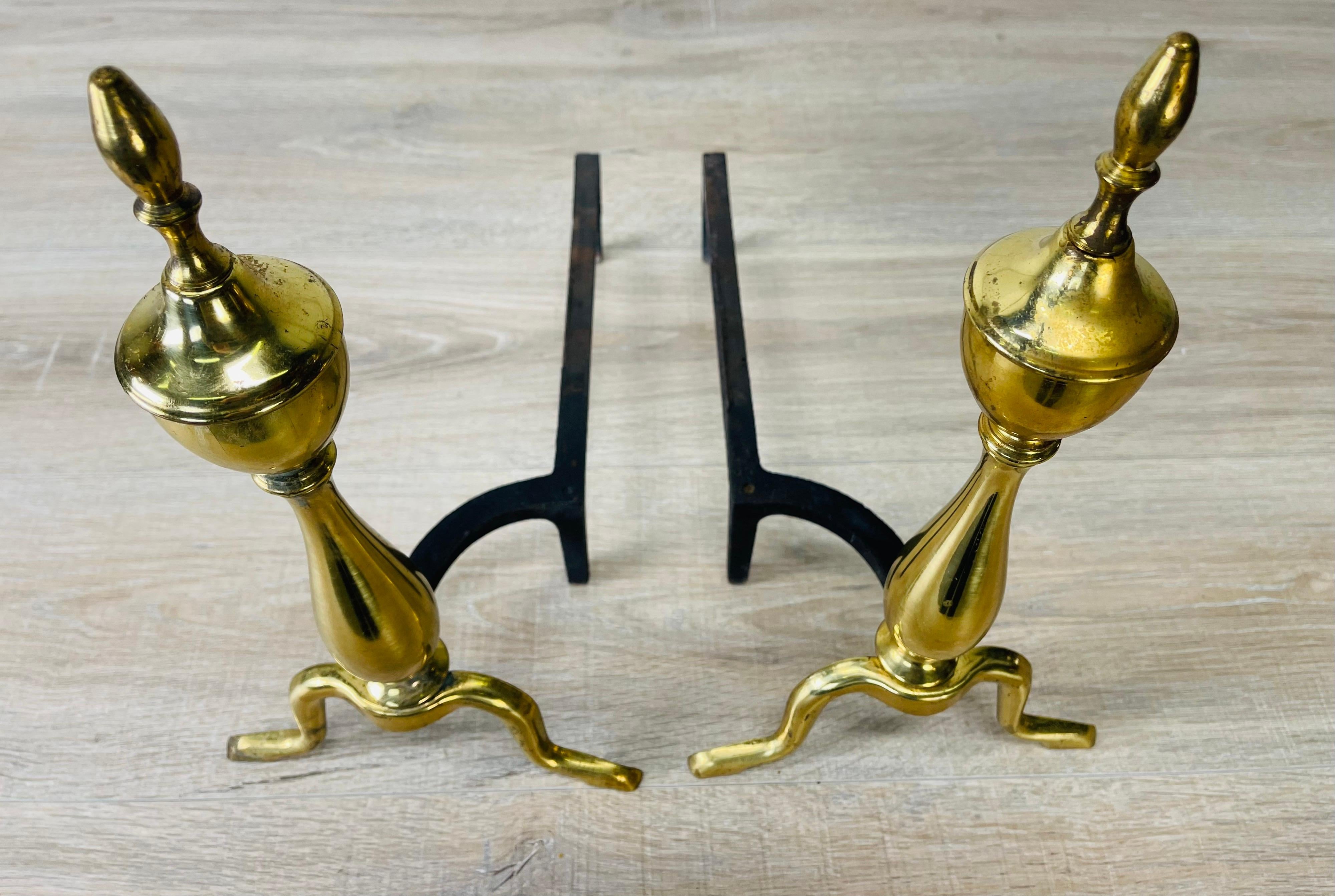 20th Century 1960s Fireplace Screen & Andiron Set For Sale