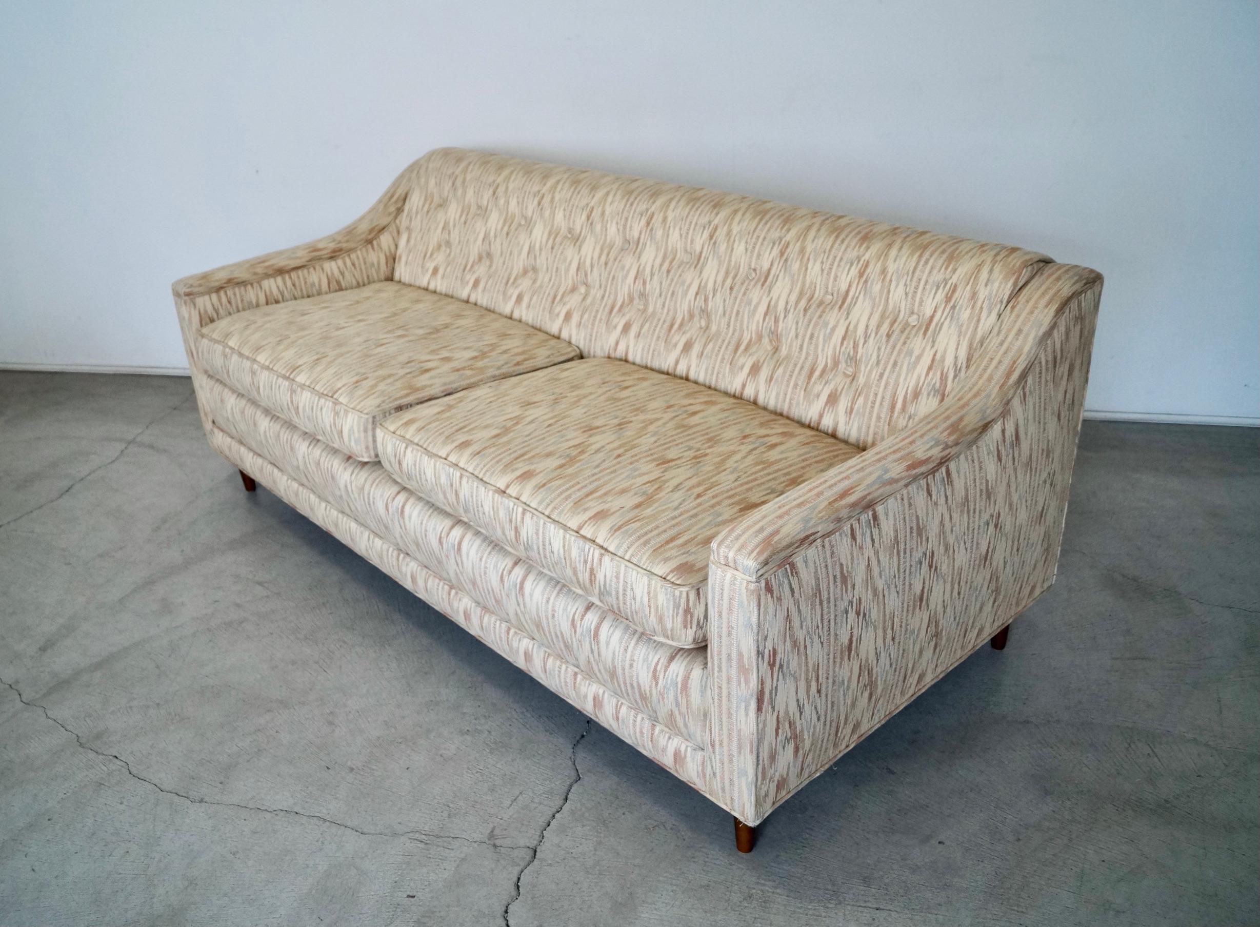 Mid-Century Modern 1960's Flame Stitch Sofa