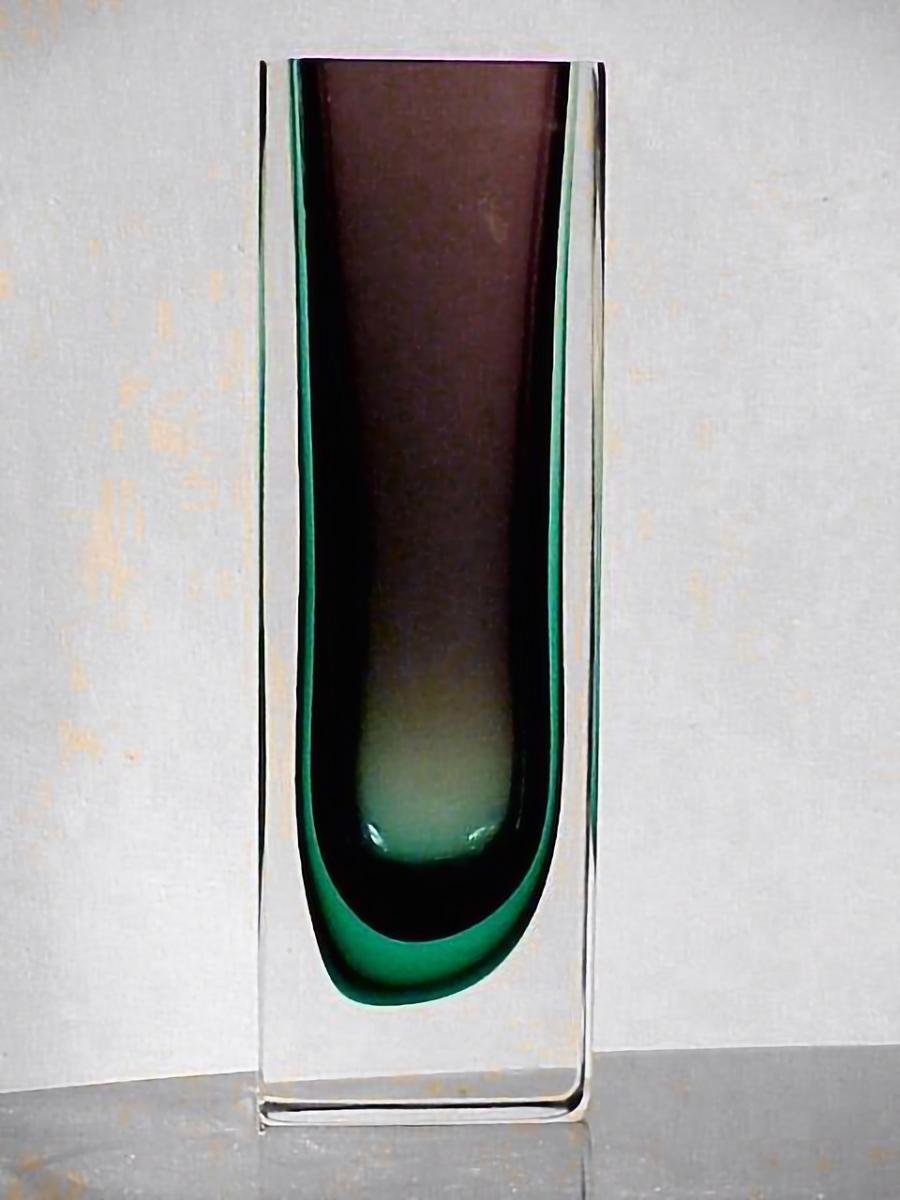 Italian 1960s Flavio Poli Design for Seguso Design Glass Submerged Vase For Sale