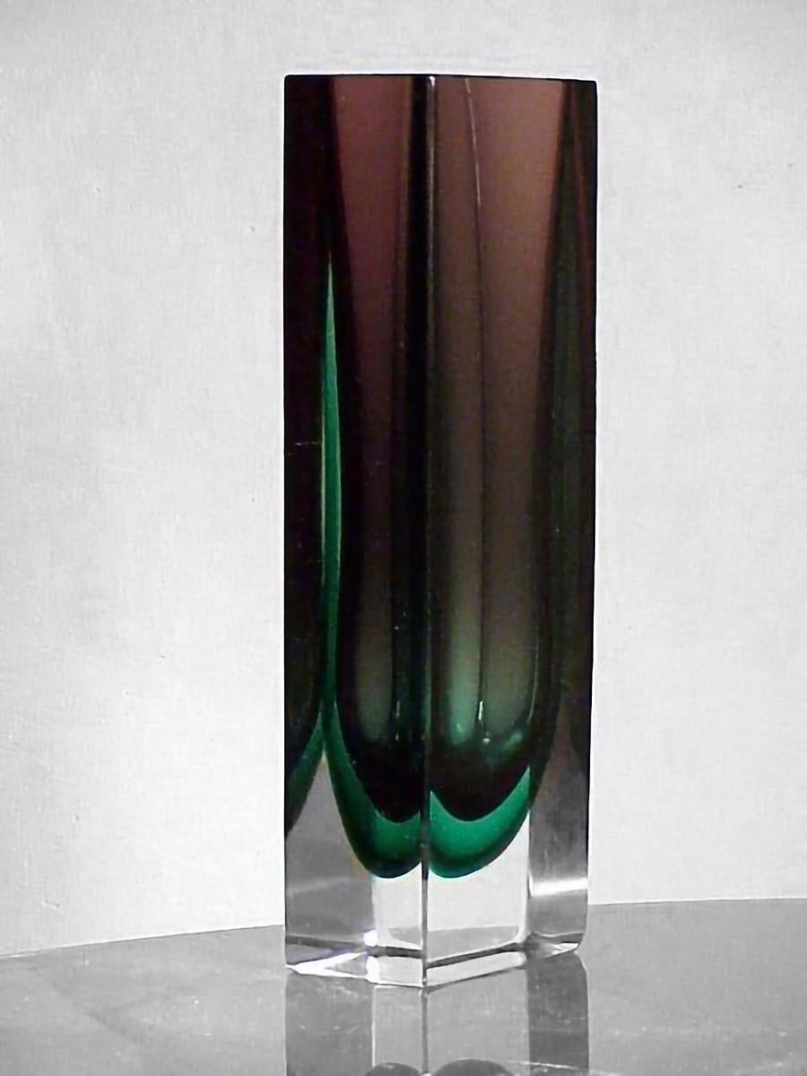Late 20th Century 1960s Flavio Poli Design for Seguso Design Glass Submerged Vase For Sale