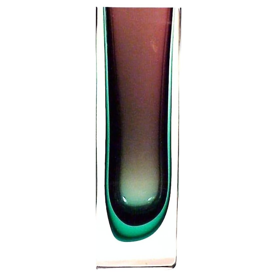 Vase en verre immergé Flavio Poli Design pour Seguso Design, années 1960