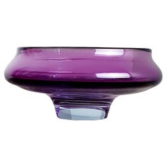 1960s Italian Murano Glass Purple Sommerso Bowl by Flavio Poli
