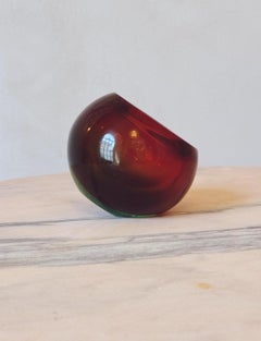 1960s Flavio Poli Red Spherical Sommerso Bowl