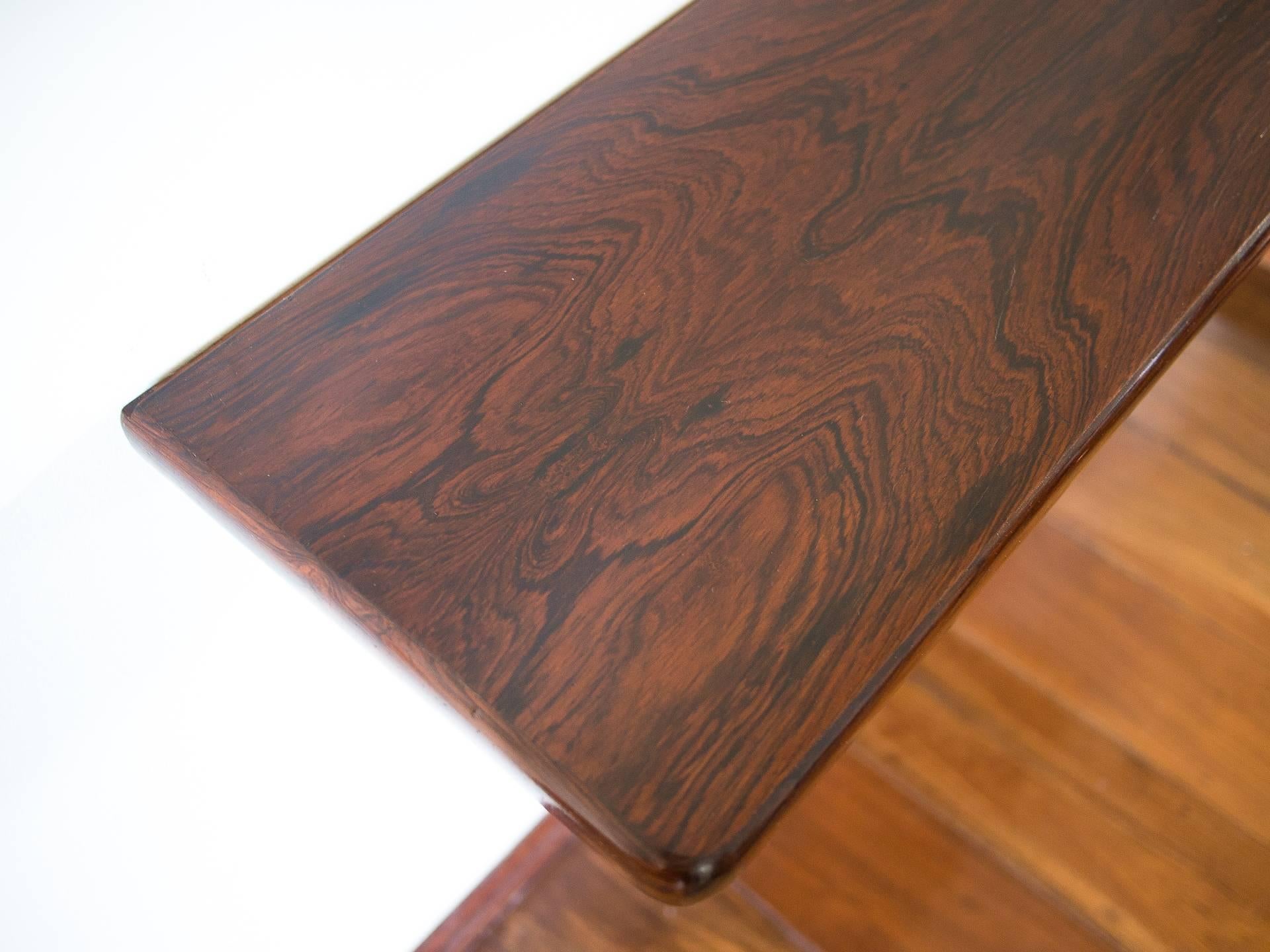 20th Century 1960s Floating Console in Brazilian Rosewood by Joaquim Tenreiro, Brazil Modern