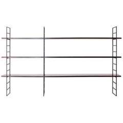 1960s Floating Shelving Unit in Rosewood and Wrought Iron, Brazilian Modernism