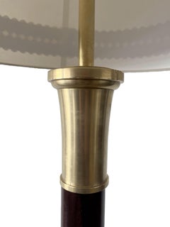 1960s Floor Lamp from Metalarte, Mahogany, Brass, Two-Light, Spain