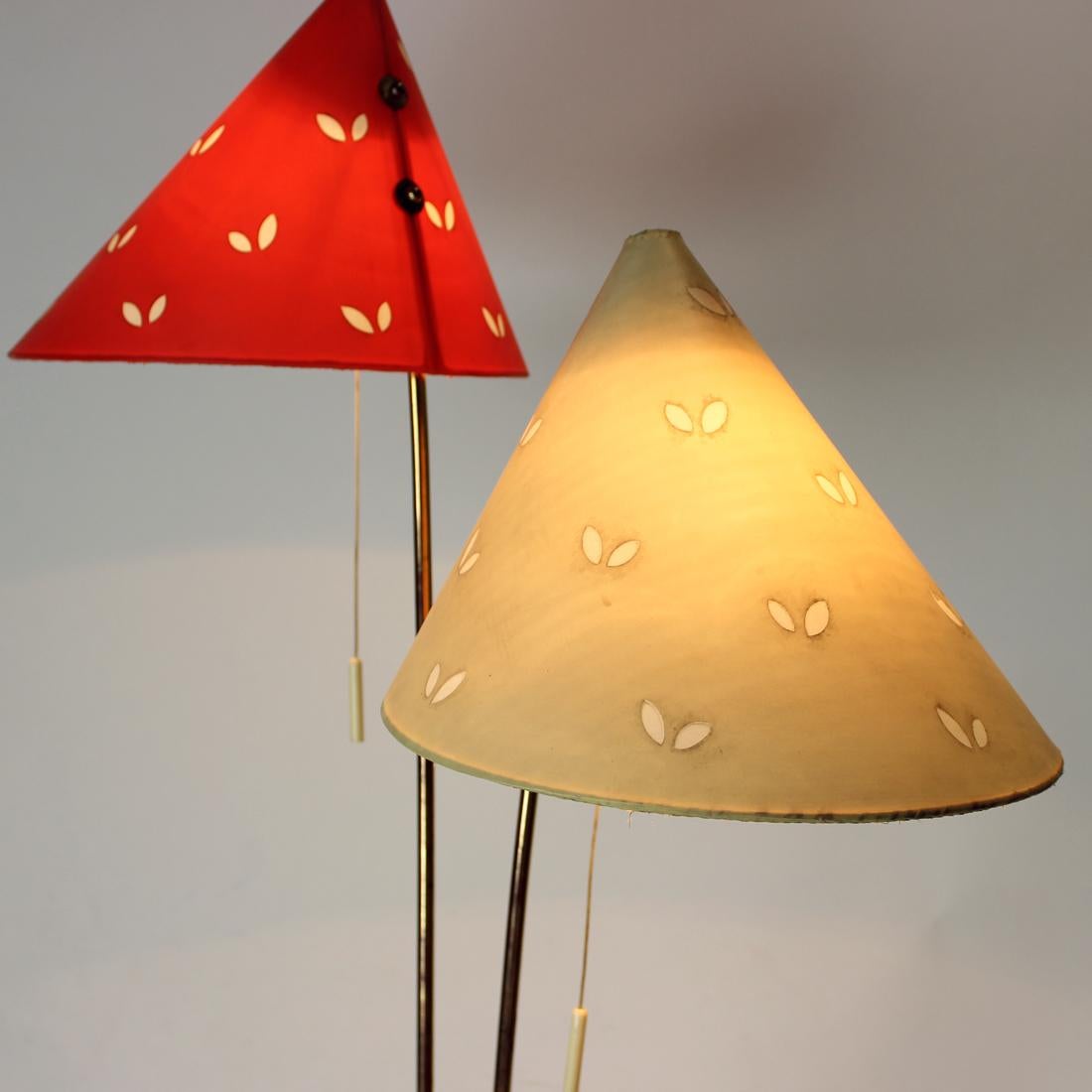 Mid-Century Modern 1960s Floor Lamp in Brass by Zukov, Czechoslovakia For Sale