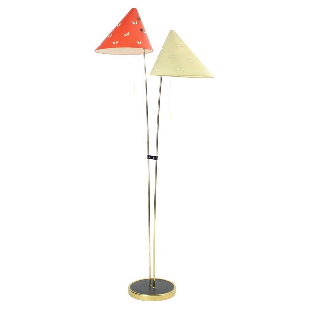 1960s Floor Lamp in Brass by Zukov, Czechoslovakia For Sale