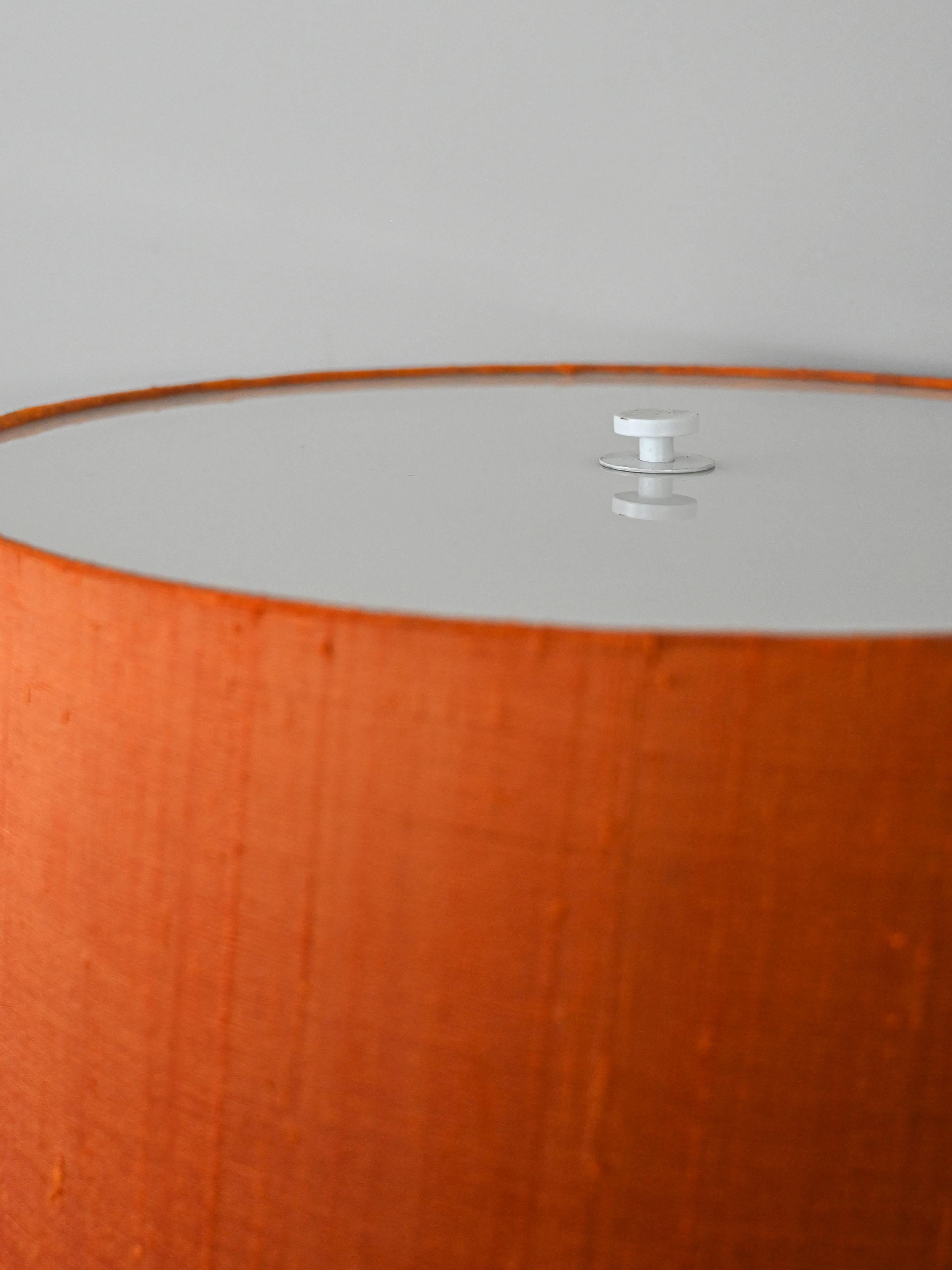 Scandinavian Modern 1960s Floor Lamp Orange Lampshade For Sale