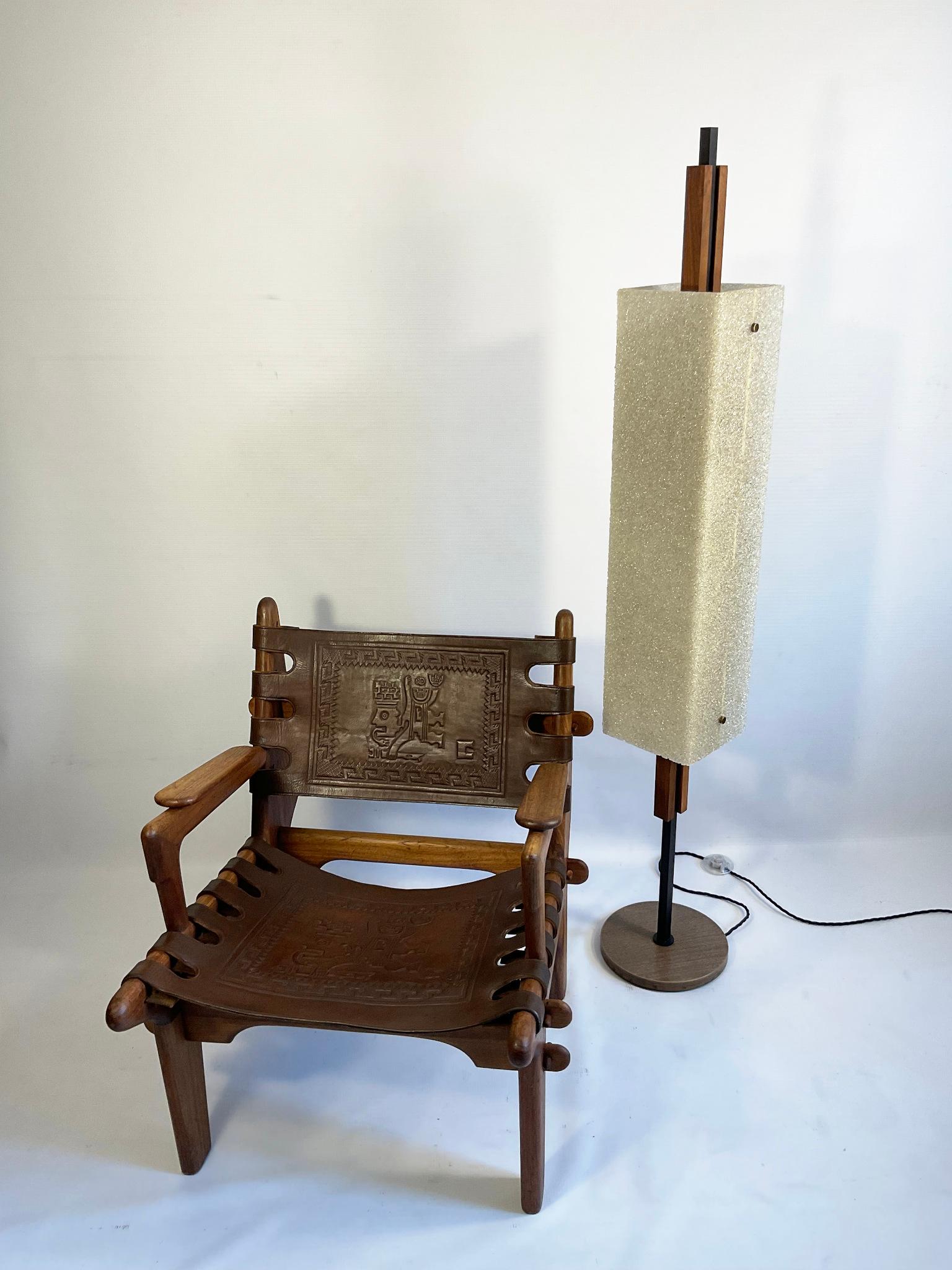 1960s Maison Arlus Floor Lamp Totem in Granite Resin 4