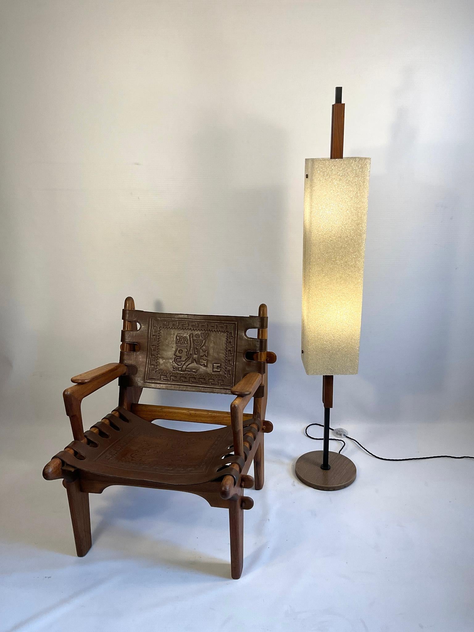 1960s Maison Arlus Floor Lamp Totem in Granite Resin 5