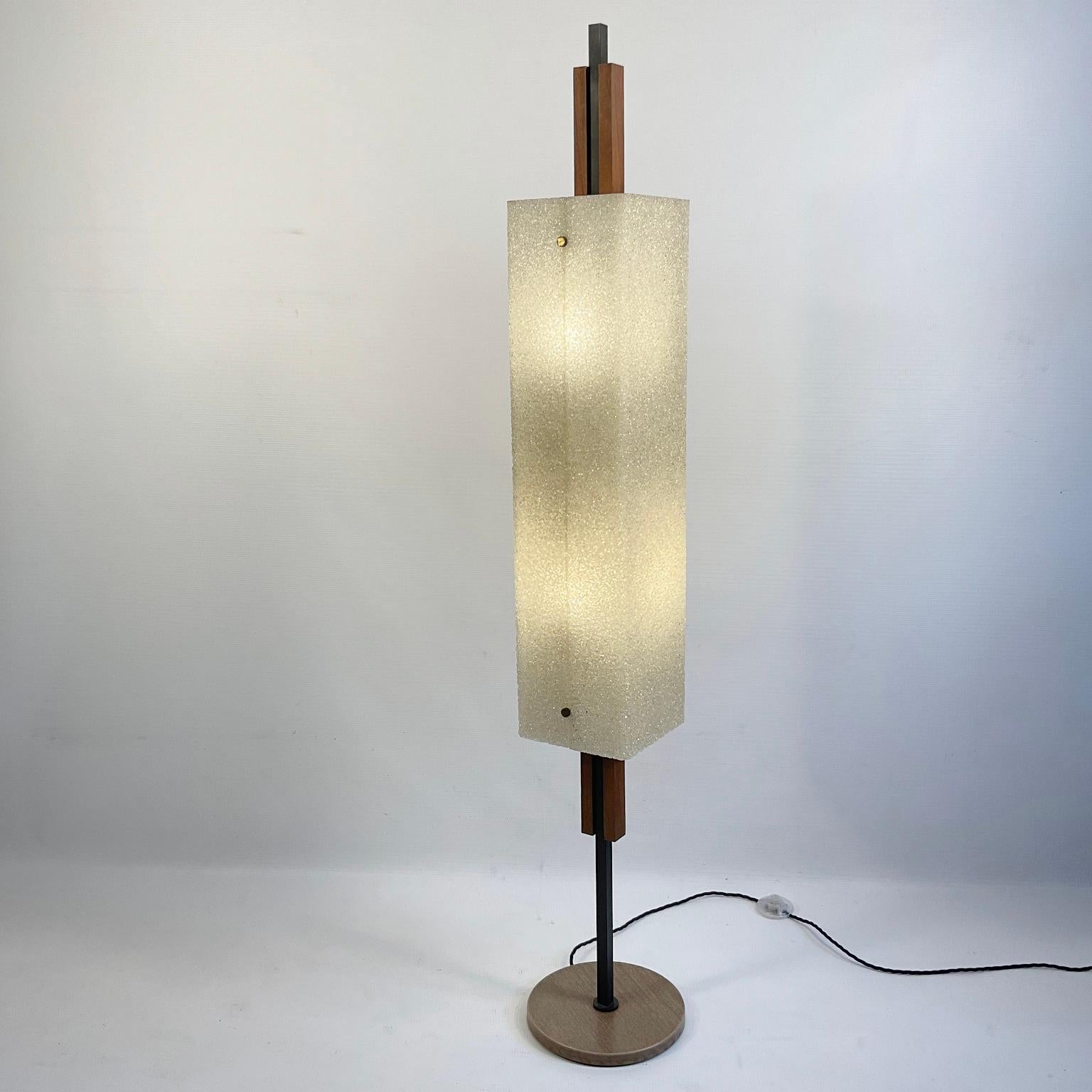 1960s Maison Arlus Floor Lamp Totem in Granite Resin 7