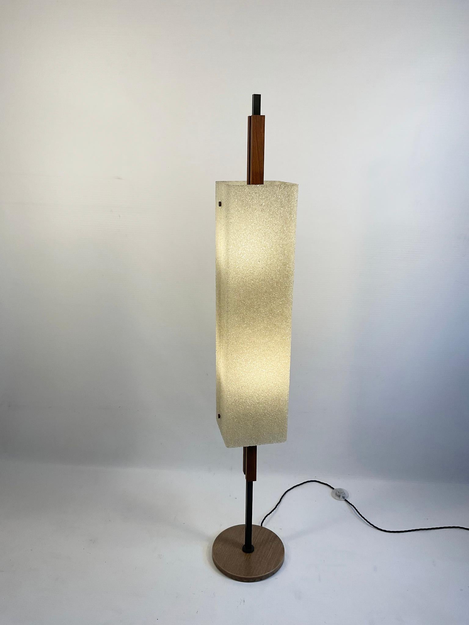 1960s Maison Arlus Floor Lamp Totem in Granite Resin 8