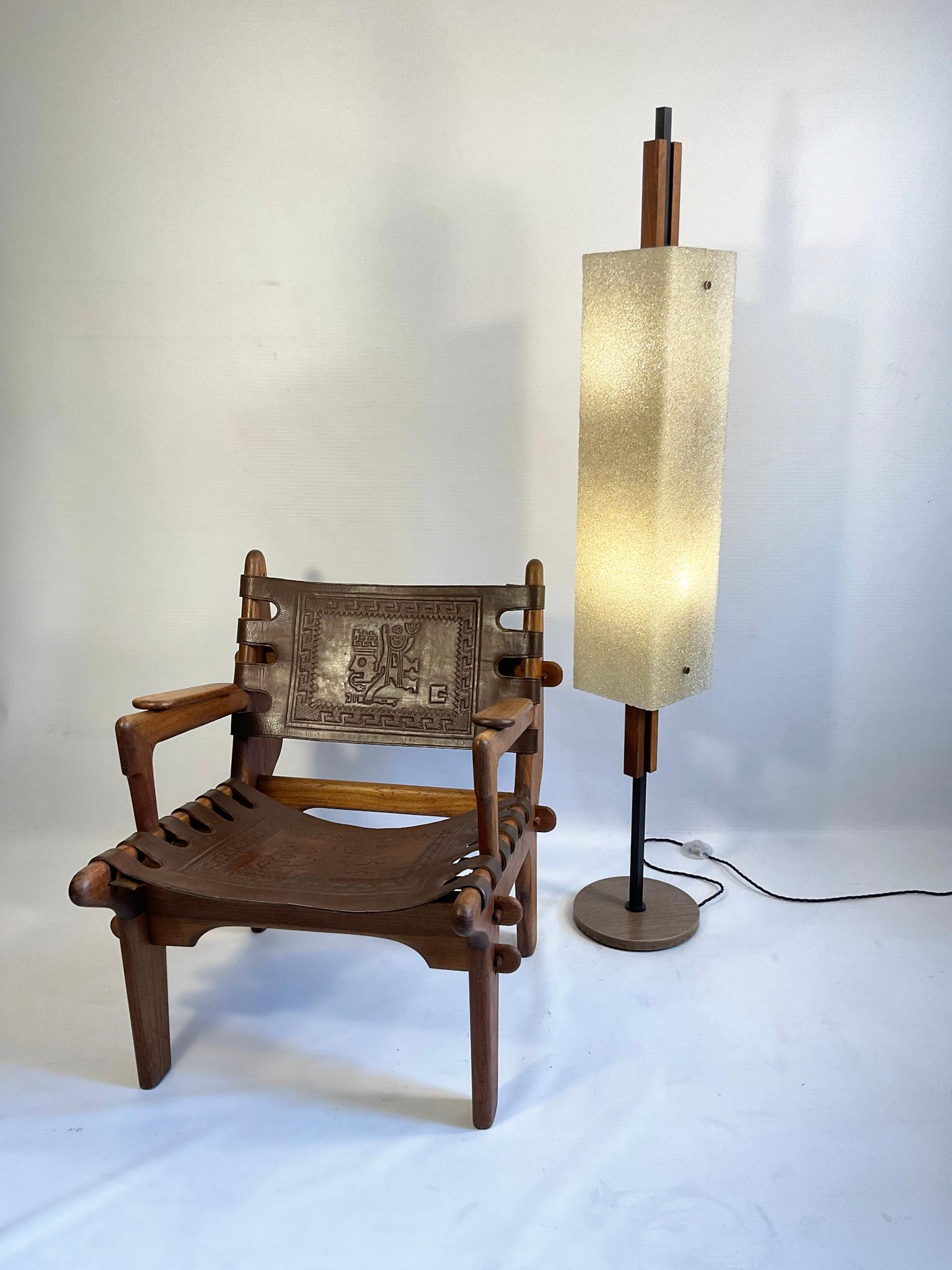 1960s Maison Arlus Floor Lamp Totem in Granite Resin 10