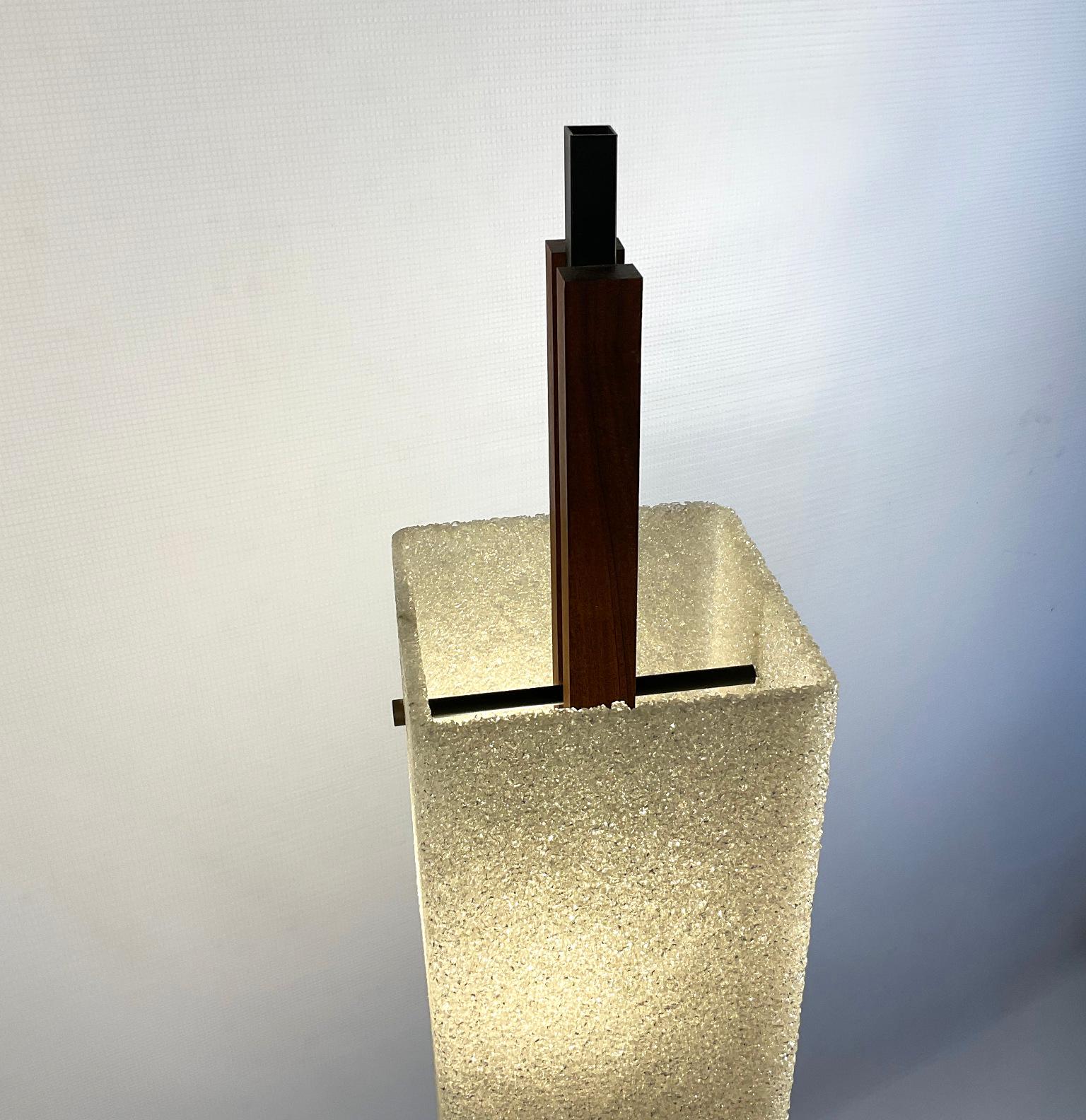 French 1960s Maison Arlus Floor Lamp Totem in Granite Resin