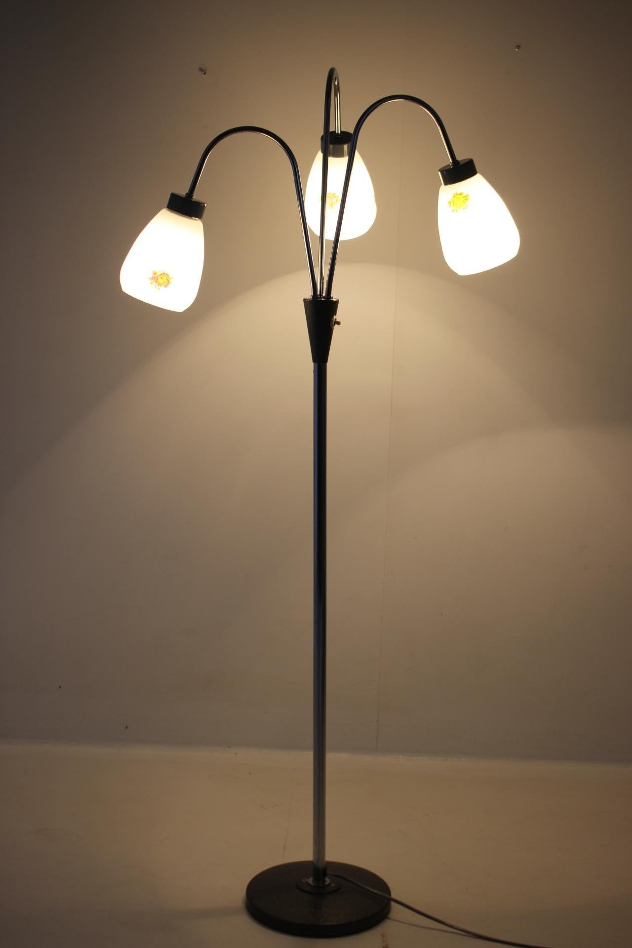 1960s, Floor Lamp with Glass Shades, Czechoslovakia For Sale 10
