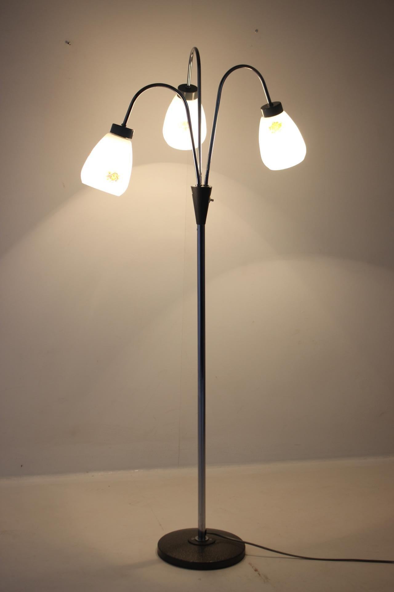 1960s, Floor Lamp with Glass Shades, Czechoslovakia For Sale 11