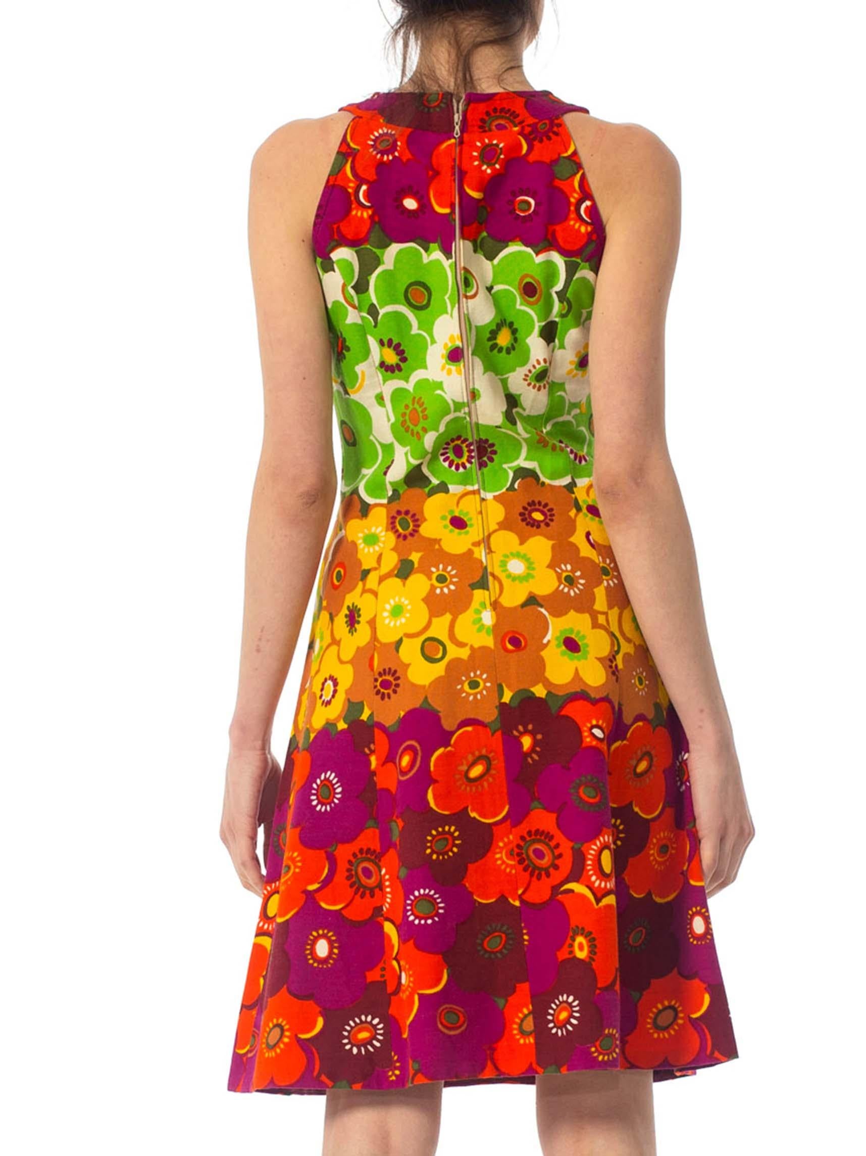 1960S Floral Cotton Mod Dress For Sale 1