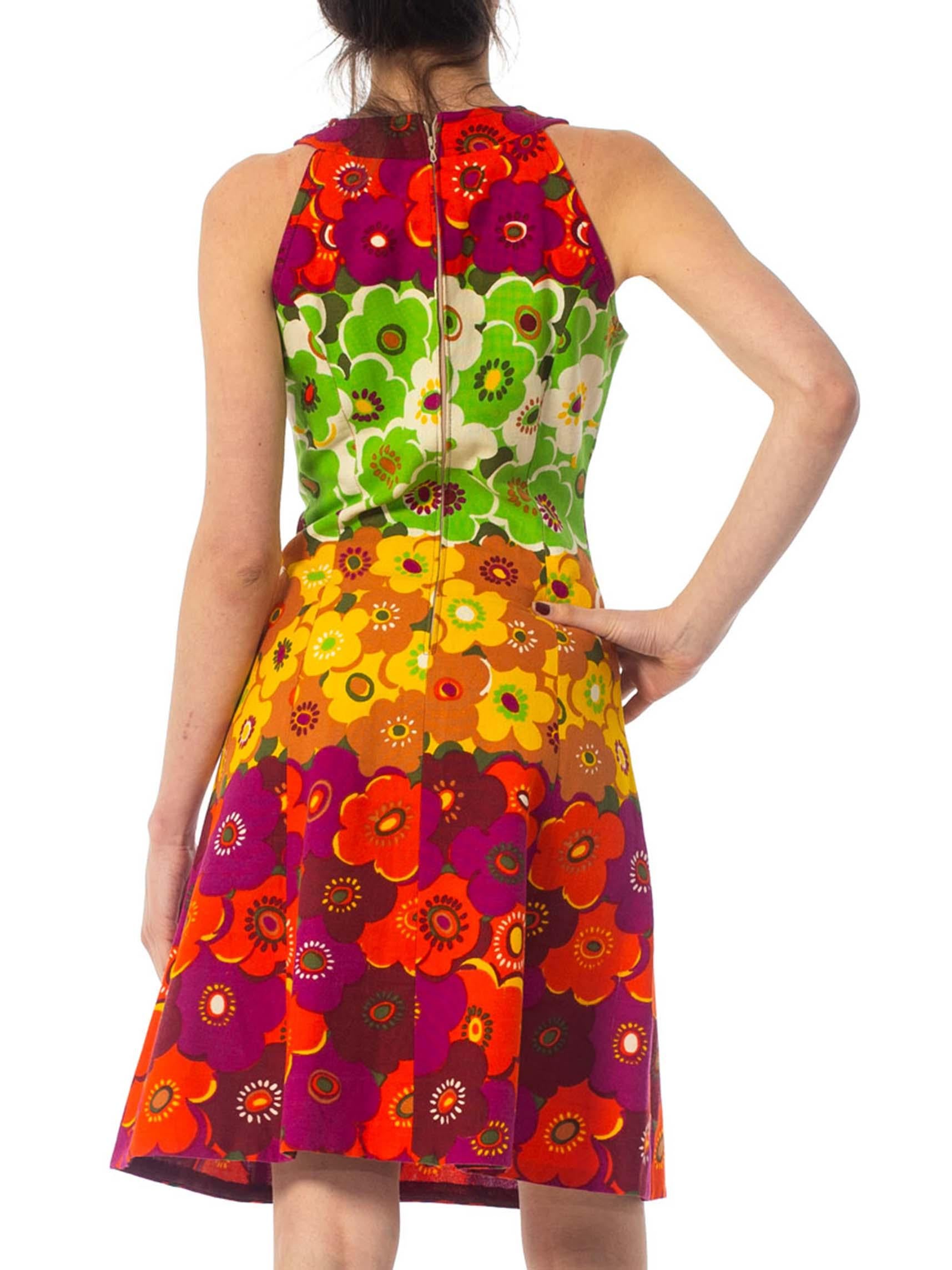 1960S Floral Cotton Mod Dress For Sale 2
